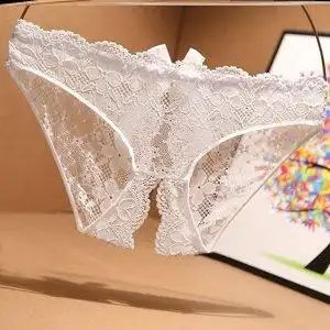 透明全毛露冰丝低腰大码三角走光丁字裤网红中腰抗菌透气内裤内外女士