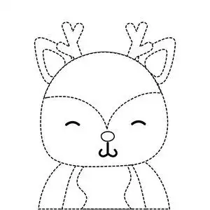 点缀形状可爱害羞的鹿野生动物矢量插图照片