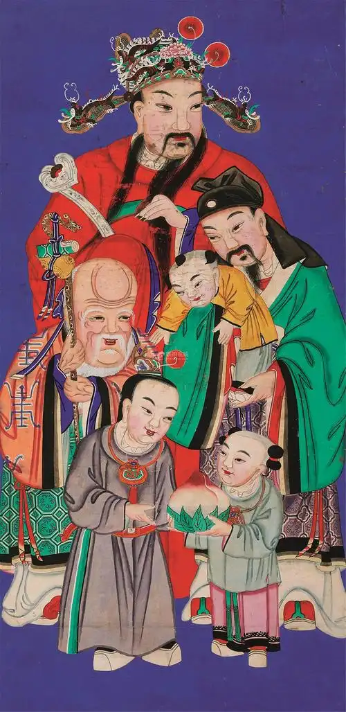 佚名 福禄寿 水墨纸本