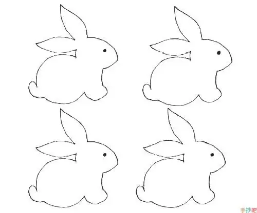 手工制作创意小兔兔风铃和门帘的纸图