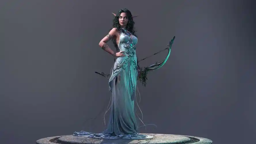 国外魔兽粉用3d引擎打造月之女祭司泰兰德