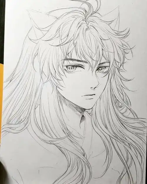 动漫人物手绘,发型画得好细致,每一张都喜欢