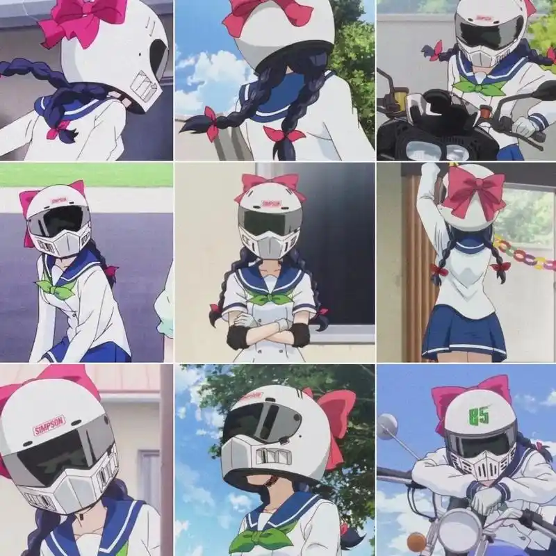 动漫头像# 头盔配蝴蝶结 酷盖学姐川崎来梦 - 抖音