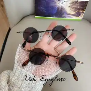 超小复古汉奸眼镜太子镜男小框圆形墨镜潮太阳镜新乌龙院同款嘻哈