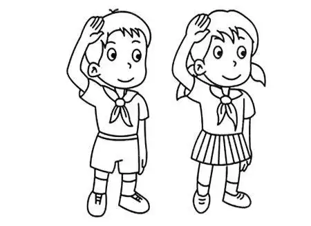 敬礼简笔画 敬礼简笔画少先队员侧面