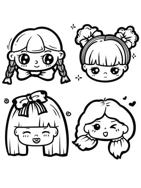 超萌的简笔画小女孩