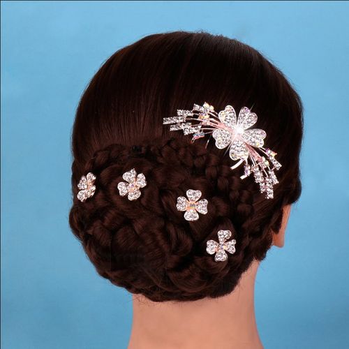 婚礼妈妈盘头头饰新娘盘发发簪女卡卡子中年发饰