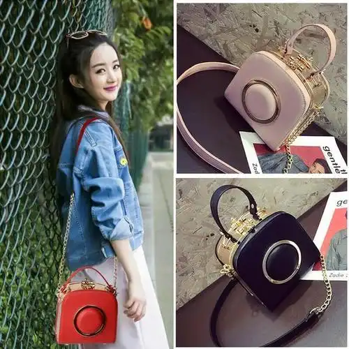 赵丽颖同款包包女2017新款潮春夏韩版手提包百搭斜挎单肩链条小包