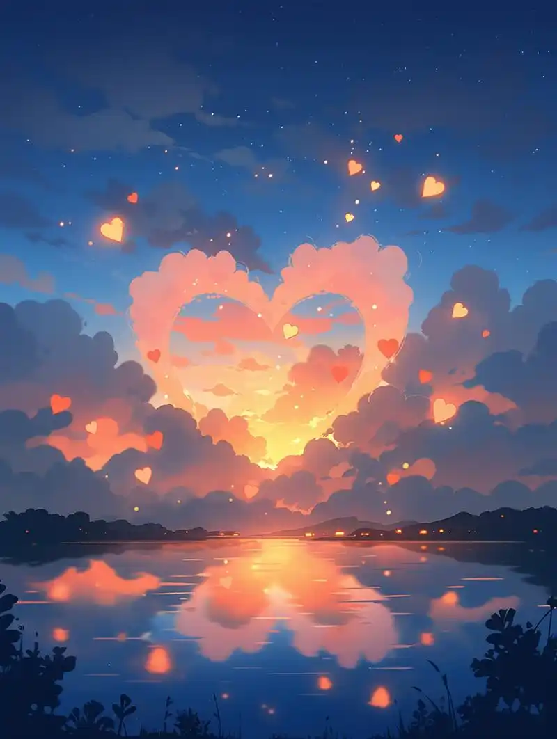 壁纸|这个唯美爱心云也太梦幻了吧~  治愈系唯美手机壁纸,梦幻粉色系