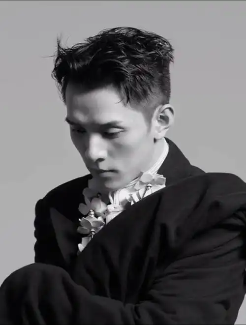 李佳琪##李佳琦登《时尚先生》5月刊封面,黑色西装配大背头一改往日