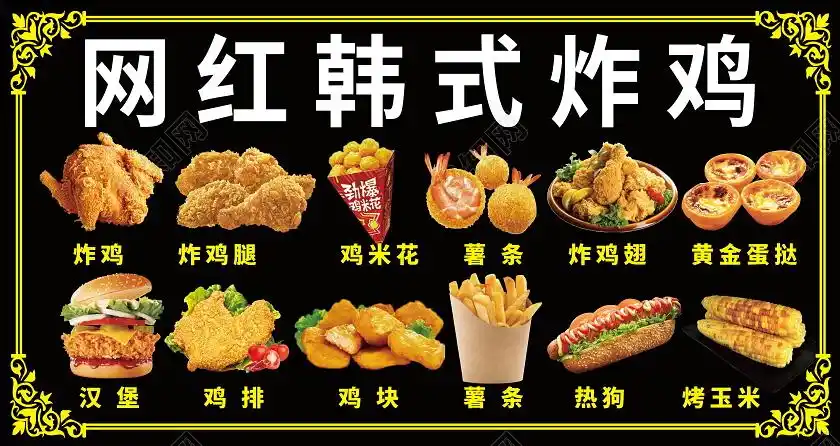网红韩式炸鸡展板