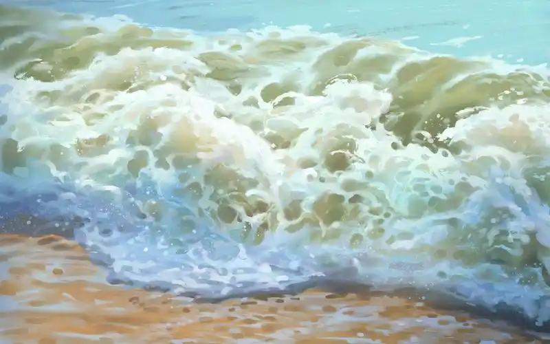 【色彩单体教学】3分钟教你画出的海浪(非常高雅的色彩教学)