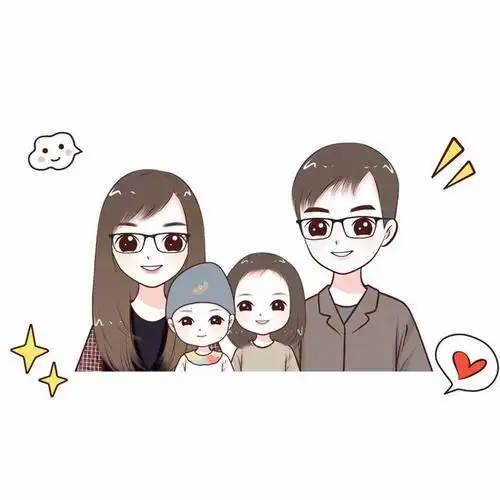 成功的样子,从头像就能看出来,一家四口,五口头像