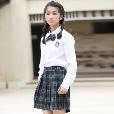 哈马***学院休闲风***英伦中学生校服定做礼服套装女生款