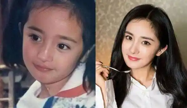 大家可以拿杨幂小时候照片想象一下哈.