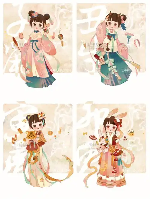 十二生肖拟人合集鼠牛虎兔