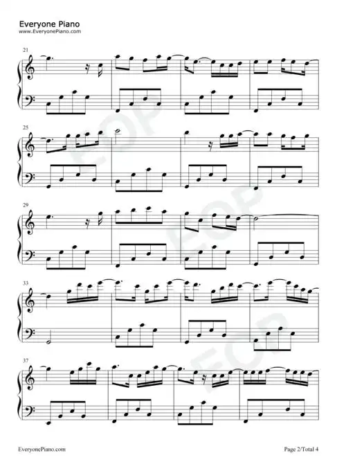 boy-c调简单版-是的我看见到处是阳光快乐在城市上空飘扬-抖音五线谱