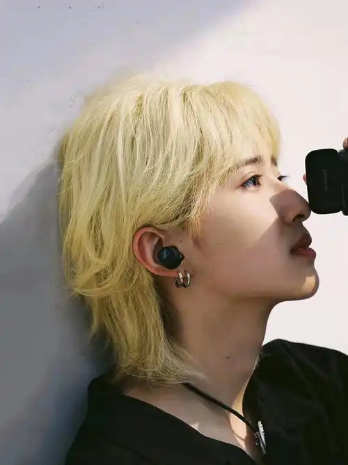 【全新升级】2022新款假发男短发中分狼尾米白色网红同款鲻鱼头时尚男