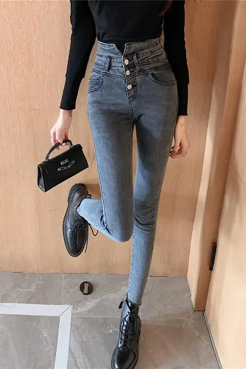 女士牛仔裤修身