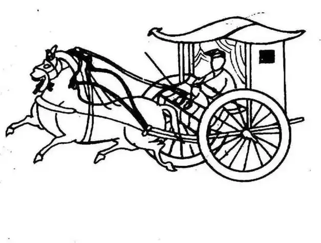 古代丝车简笔画
