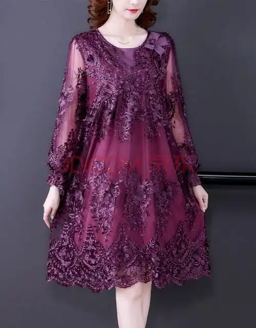 高档品牌轻奢女装大码女装2021秋秋季新款重工刺绣连衣裙高端气质别致