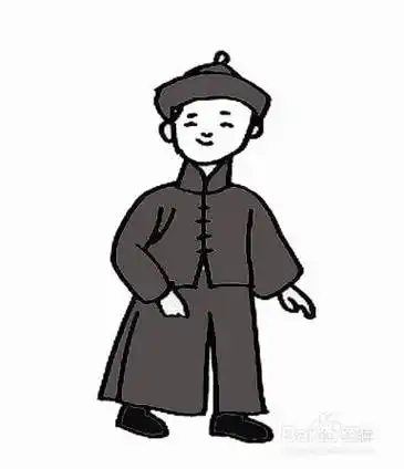 清朝小兵的简笔画