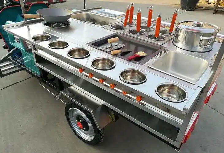 动餐车多功能小吃车摆摊四轮手推车夜市三轮一路早餐车房车电动bk