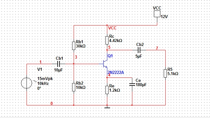 单级放大电路实验原理图