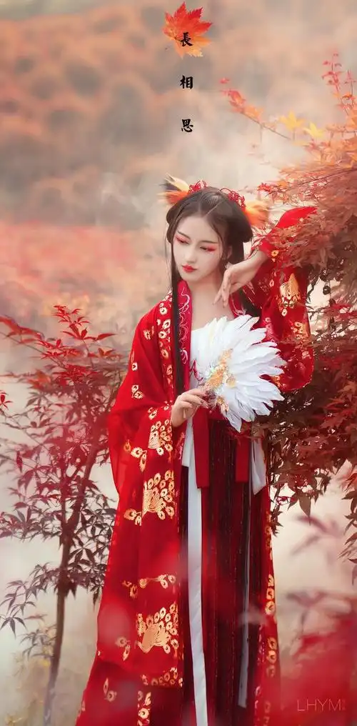 超美的古风摄影穿红衣服的小姐姐美得天惊艳了