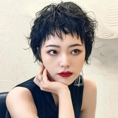 假发不规则羊毛卷超短短发自然蓬松头套真人发丝日常整顶假发