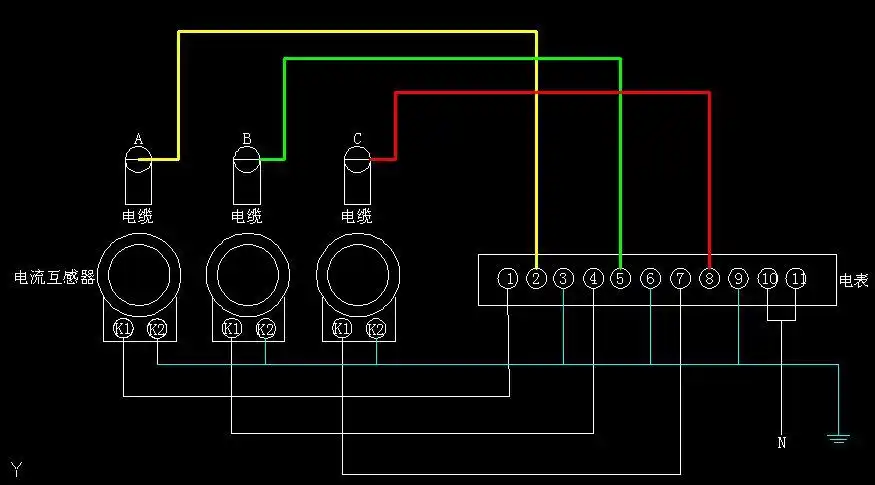 三相电度表接线图