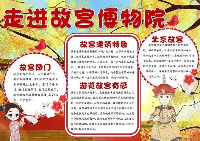 故宫博物院浏览图手抄报 历史博物馆手抄报