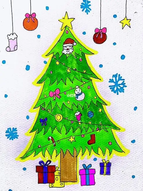圣诞树主题画