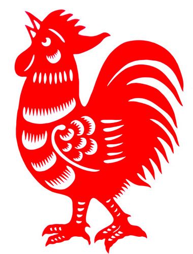 大红红公鸡剪纸pvc不干胶贴纸墙贴玻璃门一面自带喜字