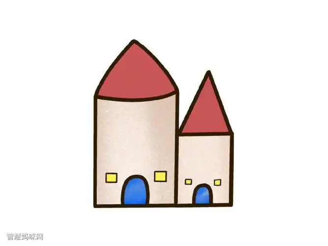 画个三角形的房顶.简笔画作品完成图