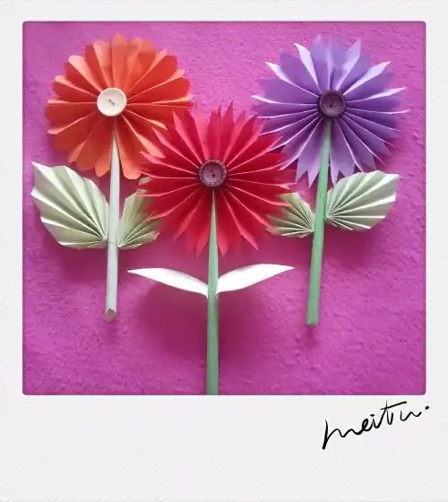 简单折纸太阳纽扣花的制作教程