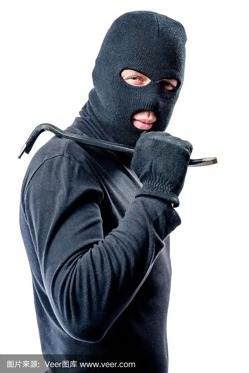 铁撬,盗贼,白色背景,衣服,黑色