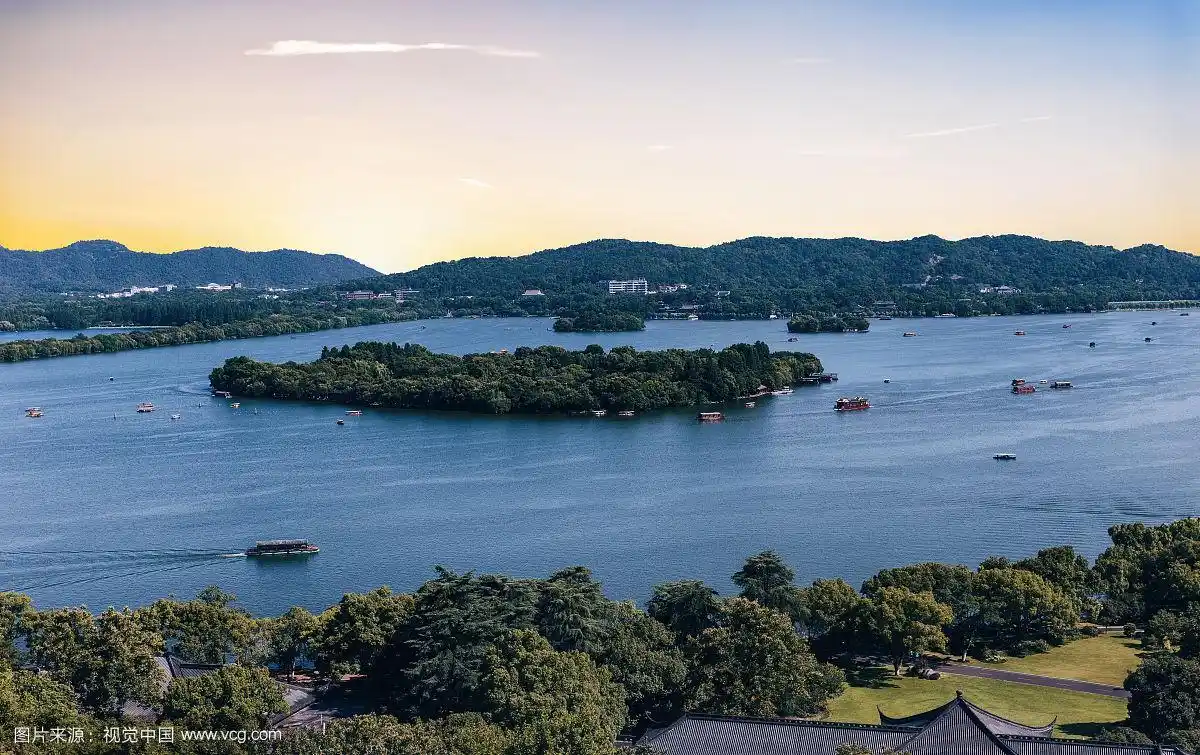 杭州西湖风光全景图