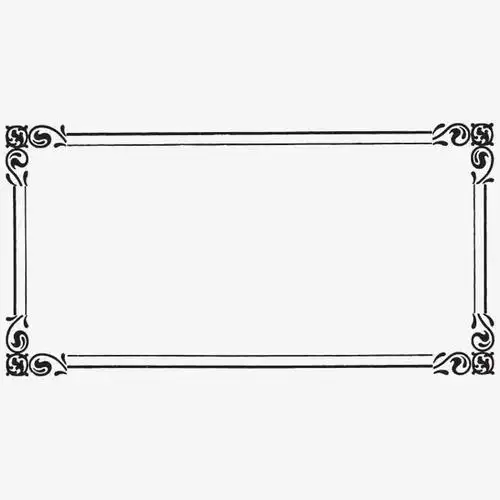 复古长方黑白边框二