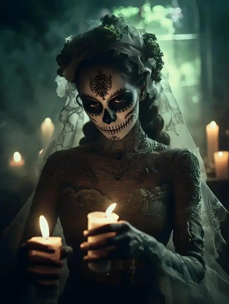 midjourney僵尸新娘微恐.骷髅女孩#僵尸新娘 #骷髅 - 抖音