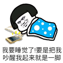 我要睡觉了要是把吵醒我来就是一脚