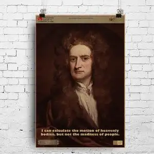 科学家海报艾萨克·牛顿isaac newton英格兰物理学家数学家海报
