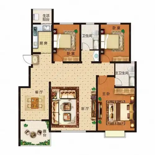 雨润广场精装三室两厅一卫115平南北通透电梯中高层