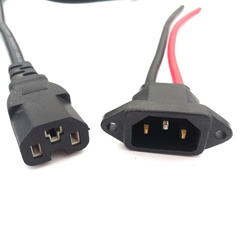 电动车电池电源插头品字充电插口通用动力输出连接线一套公母接头