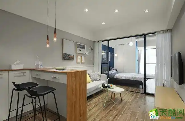 大显设计40㎡一室一厅一卫北欧风格装修设计效果图