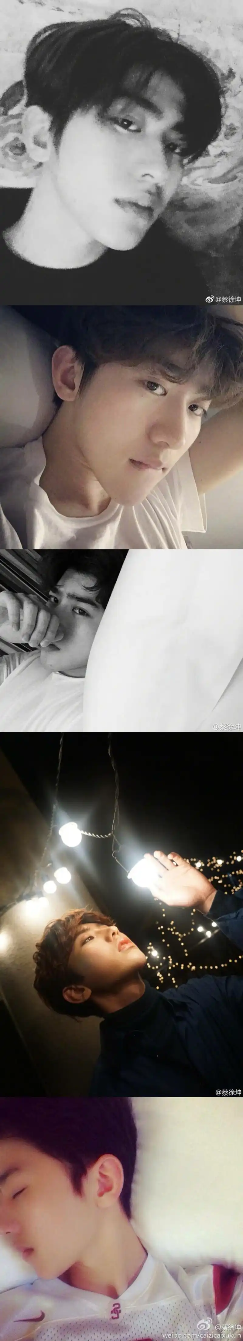 蔡徐坤,坤式迷之角度自拍撩到你腿软