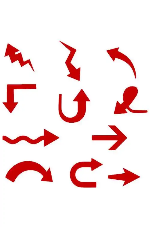 红色箭头方向指向箭头图标免扣元素