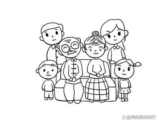怎样画全家福简笔画