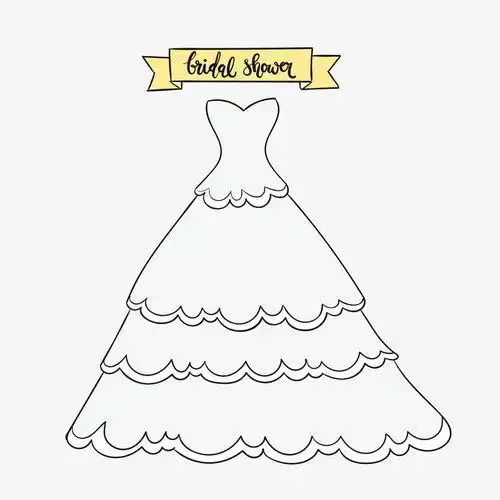 婚纱简笔画婚纱简笔画手绘长裙