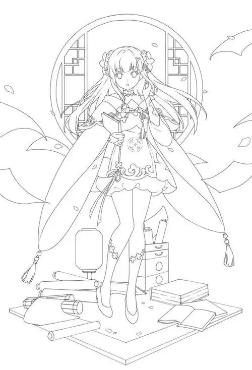 古风人物手绘线稿 一笔一画勾勒最美中国风